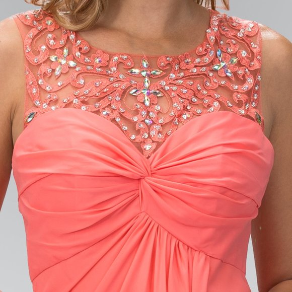 Scoop Neck Sleeveless A-Line Prom Dress GSGL2061 - Picture 2 of 5